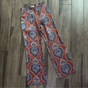 Ronny Kobo Paisley Printed Straight Leg Pants Sz XS/S